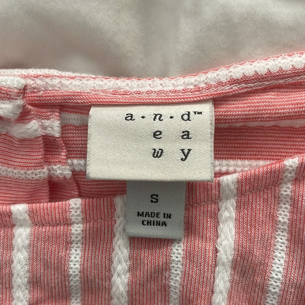 Pink long sleeve top with white stripes - Picture 4 of 4